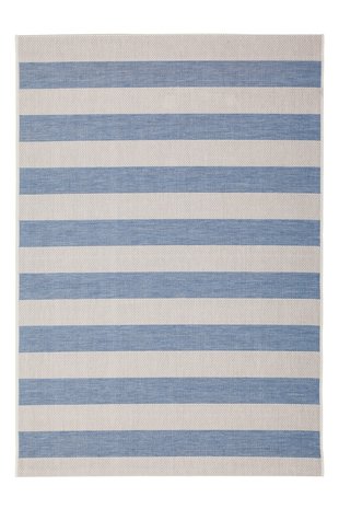 Pardon opwinding Sicilië Blauw gestreept vloerkleed- Gestreepte tapijten en karpetten -  tapijtenwebshop
