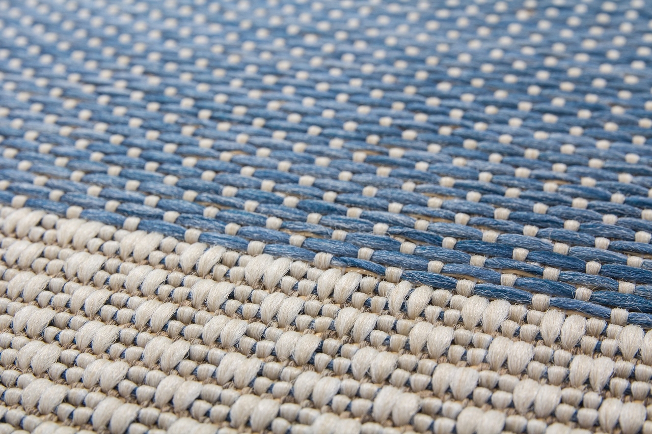 Pardon opwinding Sicilië Blauw gestreept vloerkleed- Gestreepte tapijten en karpetten -  tapijtenwebshop