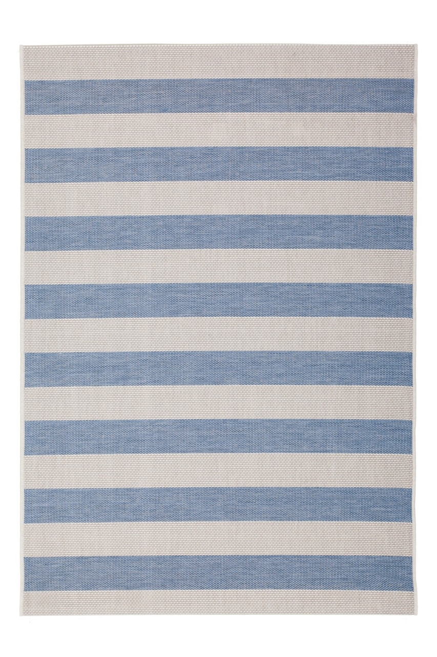 laag Charmant doolhof Blauw gestreept vloerkleed- Gestreepte tapijten en karpetten -  tapijtenwebshop
